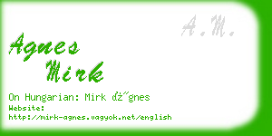 agnes mirk business card